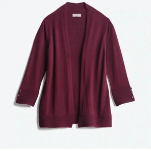 Evolution by Cyrus Open Cardigan Lightweight Super Soft Merlot Size M & XS
